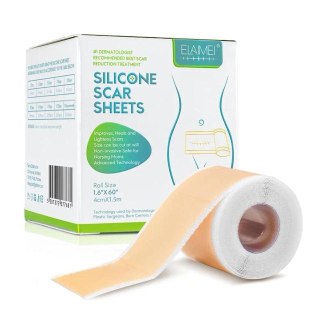 4cm*150cm Roll Silicone Scar Sheet Painless Scar Repair Tape Scar Removal Strip For C-Section Keloid Surgery Burn Acne Treatment on Productcaster.