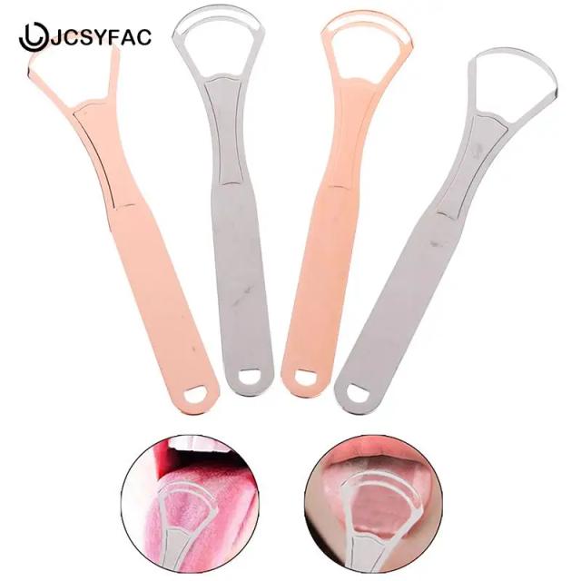 1PCS Travel Portable Double Layer Tongue Scraper Non-slip Handle Tongue Scraper Reusable Stainless Steel Oral Mouth Brush Case on Productcaster.