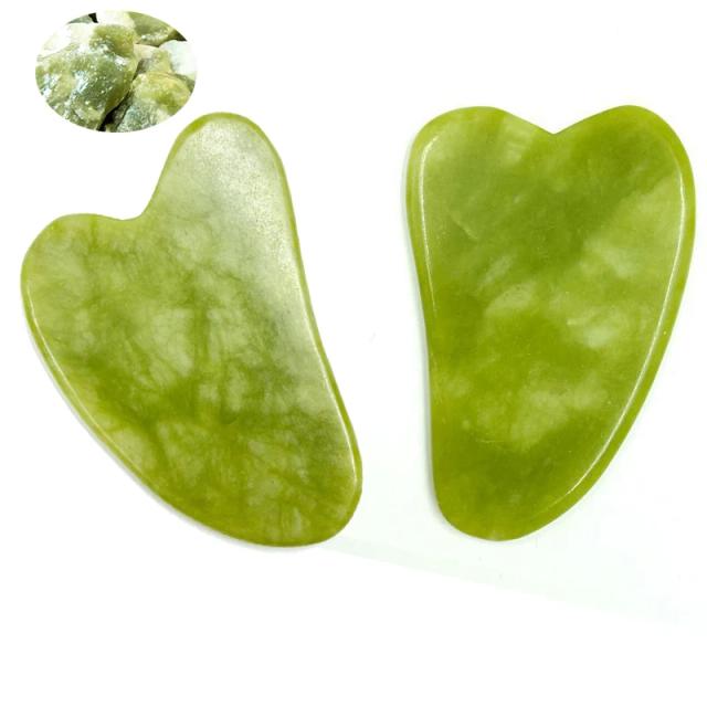 Natural Jade Face Massager Gua Sha Stone Face Gua Sha Masajeador Facial Board Acupoint Eye Care SPA Massager Tool massage visage on Productcaster.