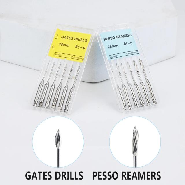 1 Pack(6pcs) Dental Peeso Reamer Gates Drills 28mm 32mm Endodontic Reamers Drill Burs Endo Files Engine Use Dentist Materials on Productcaster.