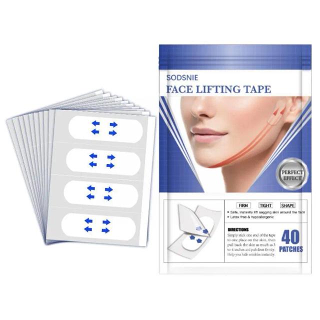 40patches Lifting Face Stickers Waterproof V Face Makeup Transparent Care Face Breathable Invisible Skin Tape Patche Adhesi L0X7 on Productcaster.