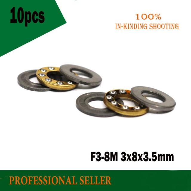 Free shipping 10pcs F3-8M 3*8*3.5mm Axial Ball Thrust Bearings 3x8x3.5mm F3-8M on Productcaster.