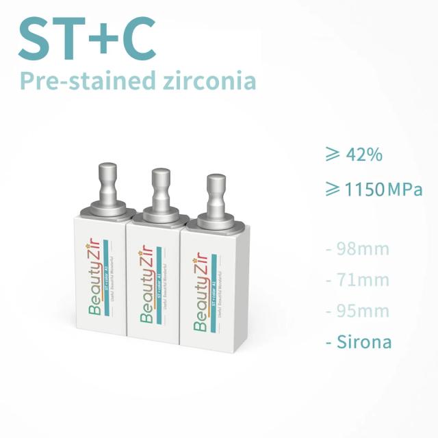 11.11 ST+Color Pre-Shaded Cerec 40/19 Beautyzir Sirona Cerec Blocks Super Translucency Zirconia Cad Cam Block 5 Pieces on Productcaster.