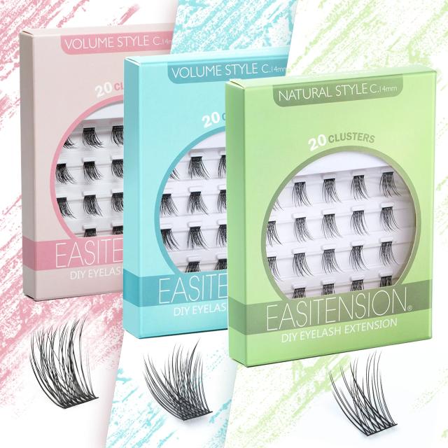 EASITENSION Natural Volume Mix Individual Cluster Eyelash Extension Professional 3D Volume Effect Faux Eyelashes Bundles Lashes on Productcaster.