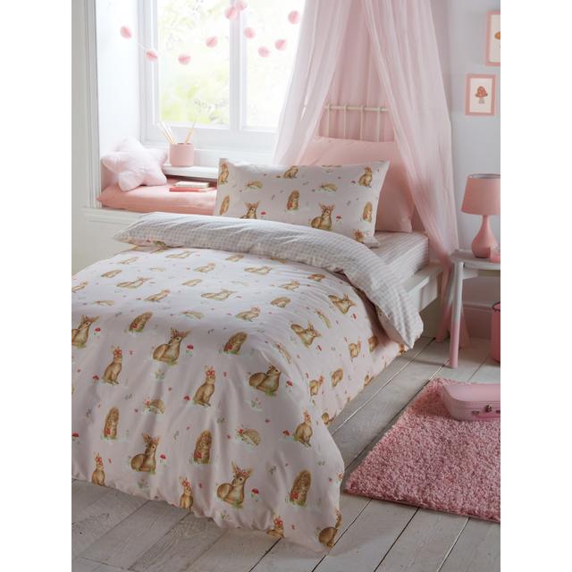 Bedlam Woodland Friends Duvet Cover Set in Pink on Productcaster.