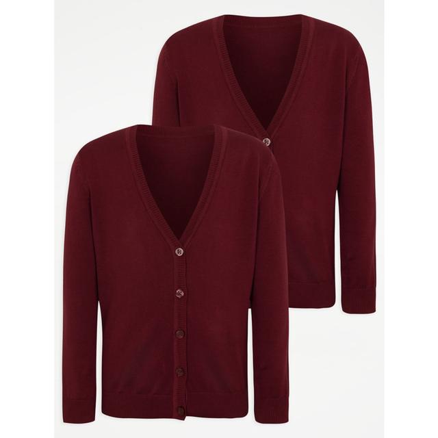 Burgundy Girls' School Cardigan 2 Pack on Productcaster.