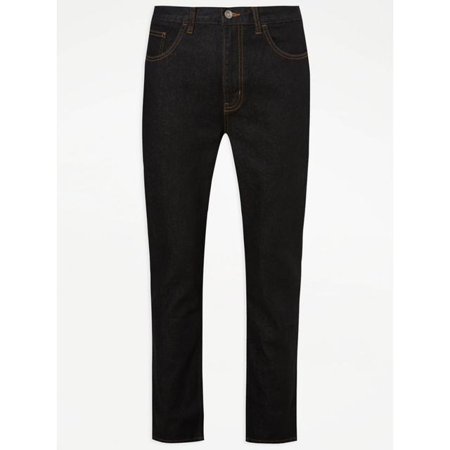 Men's Black Straight Fit Jeans - Size 38R - Black on Productcaster.