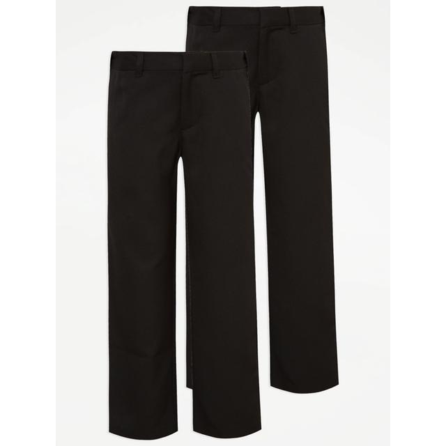 Boys' Black Plus Fit Regular Leg School Trouser 2 Pack on Productcaster.