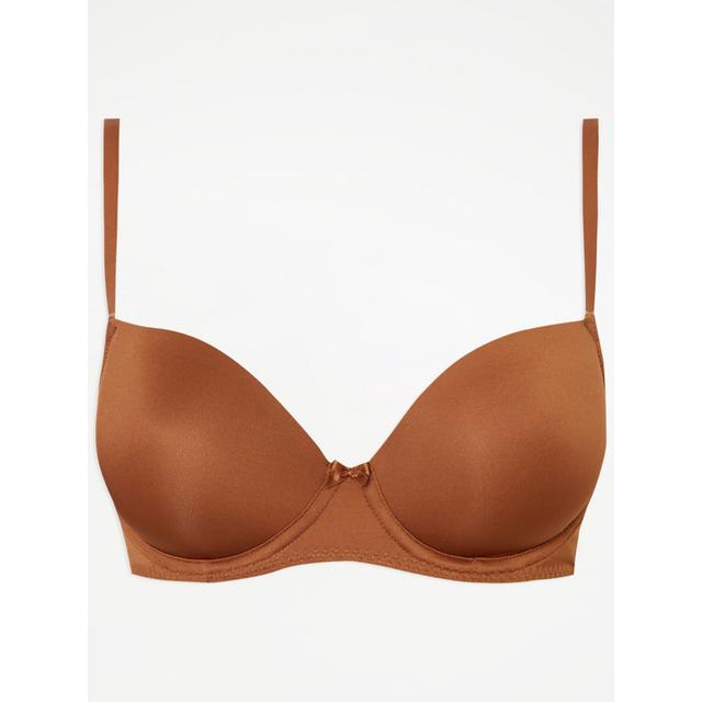 Women's Tan Deep Medium Nude Padded T-Shirt Bra Size - 32E on Productcaster.