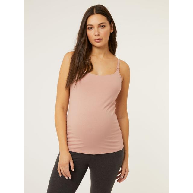 Women's Maternity Pink Nursing Vest - 95% Cotton 5% Elastane on Productcaster.