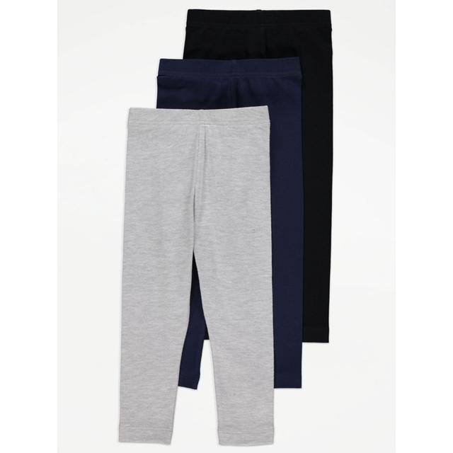 Kids' Plain Leggings 3 Pack - Multi on Productcaster.