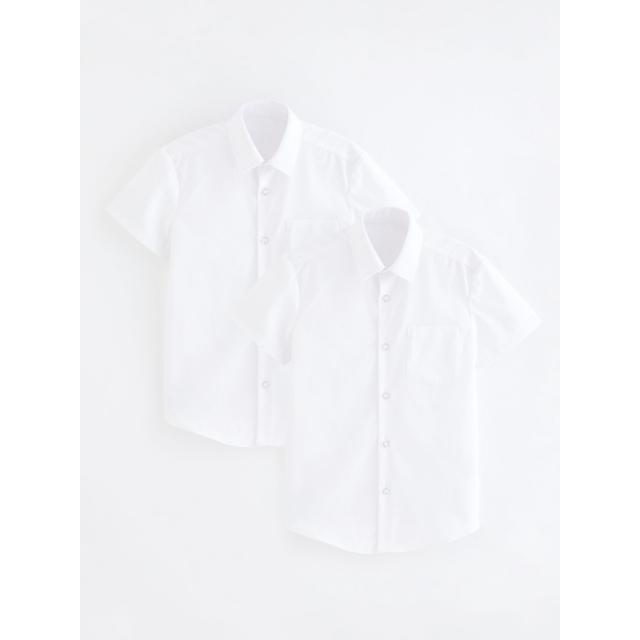 Boys' White Short Sleeve School Shirt 2 Pack on Productcaster.