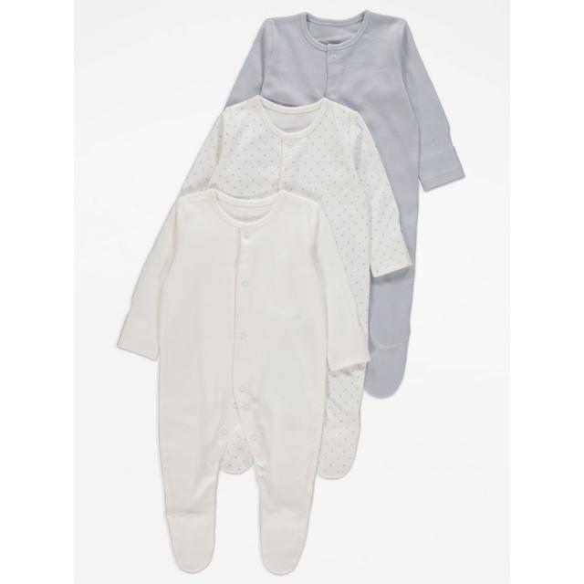 Baby Boys' Star Sleepsuits 3 Pack - Blue on Productcaster.