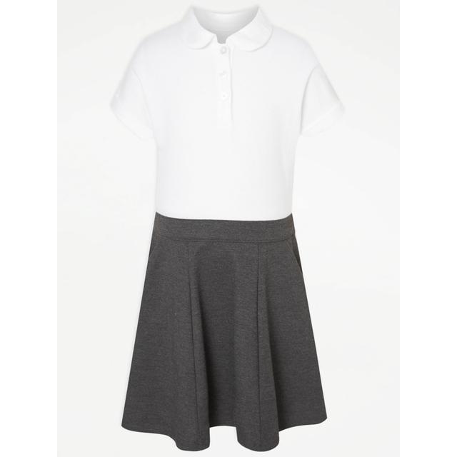 Girls' Grey 2-In-1 School Pocket Dress on Productcaster.