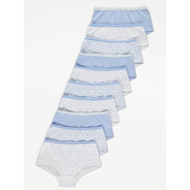 Kids' Light Blue Heart Shorts 10 Pack on Productcaster.