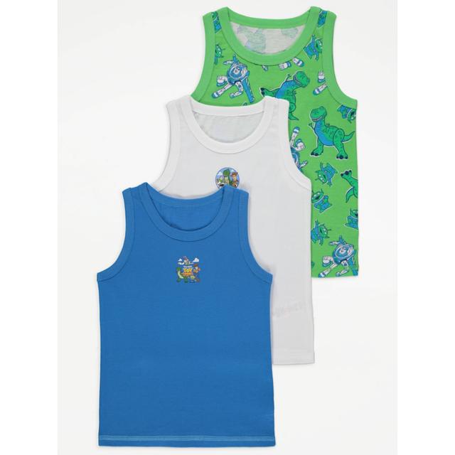 Kids' Disney Toy Story Character Print Vests 3 Pack - Green on Productcaster.