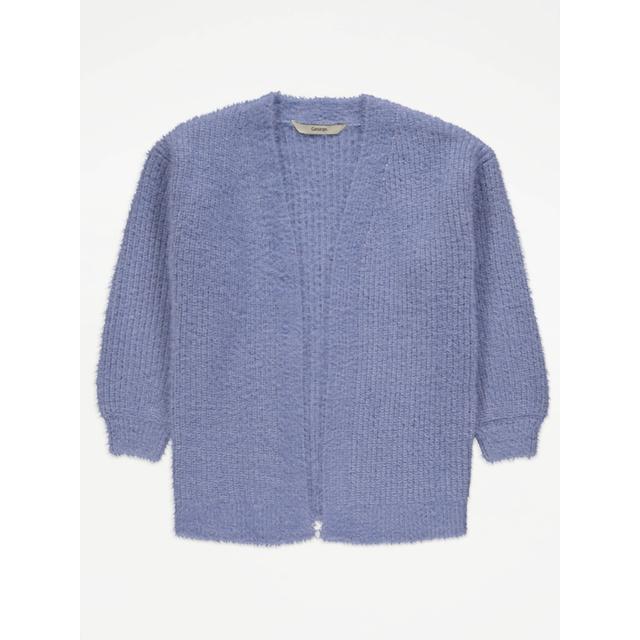 Blue Chenille Knitted Longline Cardigan on Productcaster.