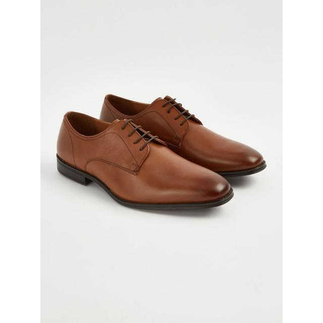 Men's Brown Pointed Smart Leather Shoes - Size Uk 10 - Brown on Productcaster.