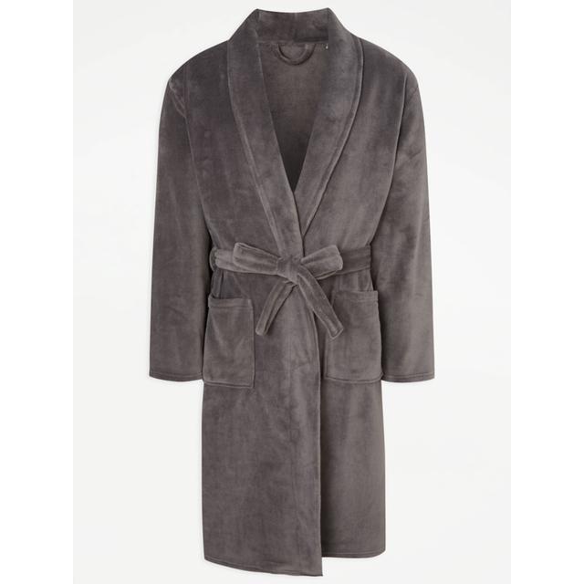 Men's Grey Fleece Dressing Gown - Size Xxxl - Grey on Productcaster.