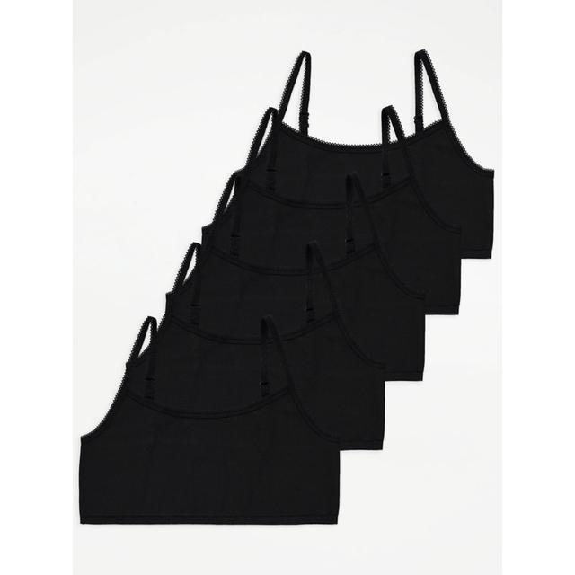 Kids' Black Strappy Crop Tops 5 Pack on Productcaster.