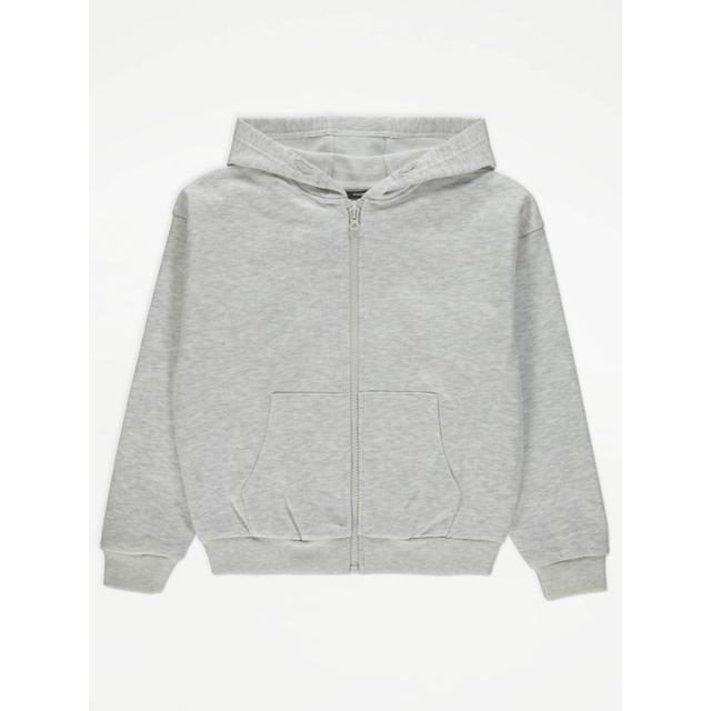 Kids' Grey Plain Zip Up Hoodie on Productcaster.