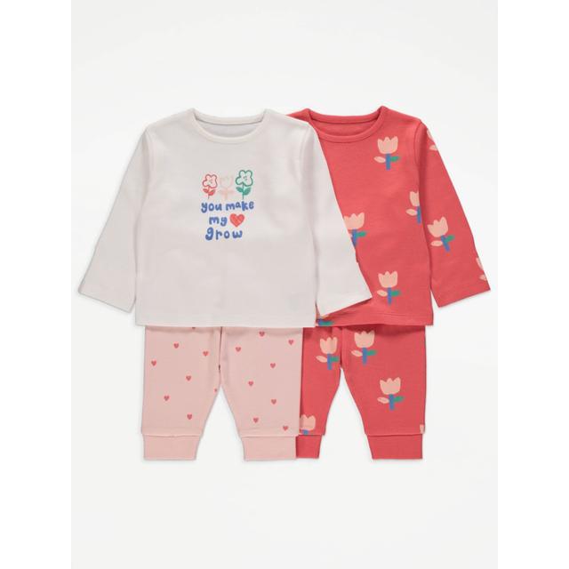 Baby Girls' Bright Tulip Heart Pyjamas 2 Pack - Multi on Productcaster.