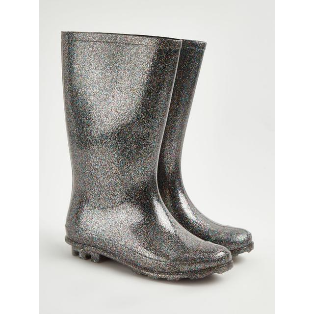 Kids' Black Glitter Wellington Boots on Productcaster.