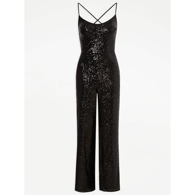 Sale G21 Black Sequin Jumpsuit - 95% Polyester 5% Elastane on Productcaster.