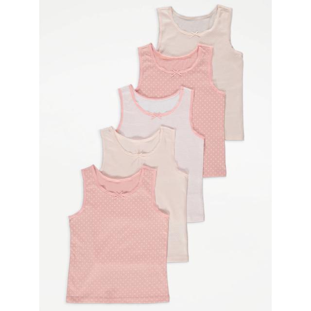 Kids' Pink Patterned Vests 5 Pack on Productcaster.