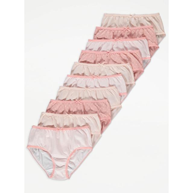 Kids' Pink Patterned Briefs 10 Pack on Productcaster.