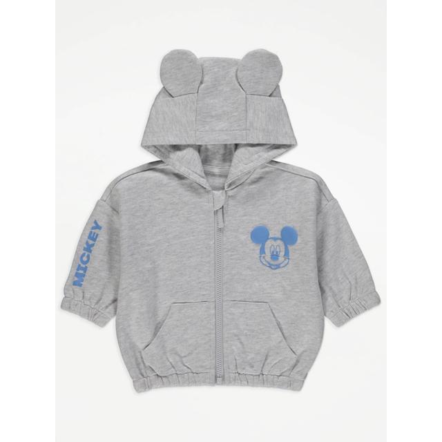 Baby Boys' Disney Mickey Mouse Grey Zip Up Hoodie - Light Grey on Productcaster.