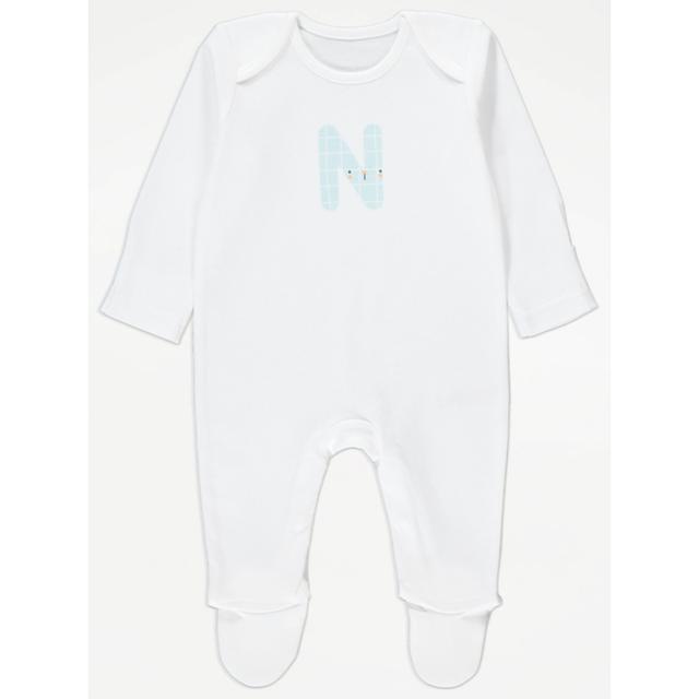 Baby Girls' White Animal Letter N Sleepsuit on Productcaster.