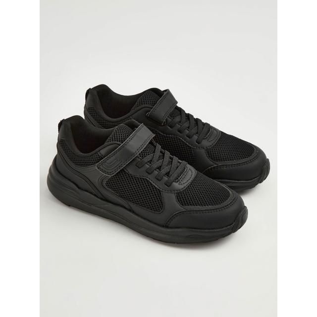 Boys' Kids' Black Mesh School Trainers on Productcaster.