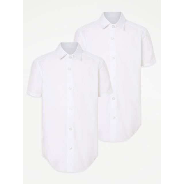 Boys' Easy On Boys' White Short Sleeve School Shirt 2 Pack on Productcaster.