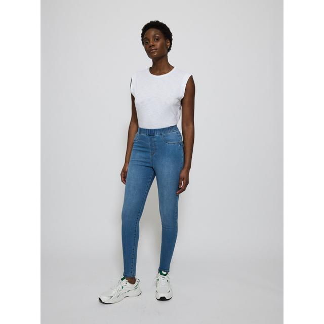 Women's Mid Wash Erin High Waisted Jeggings - 67% Cotton 28% Polyester 3% Viscose 2% Elastane on Productcaster.