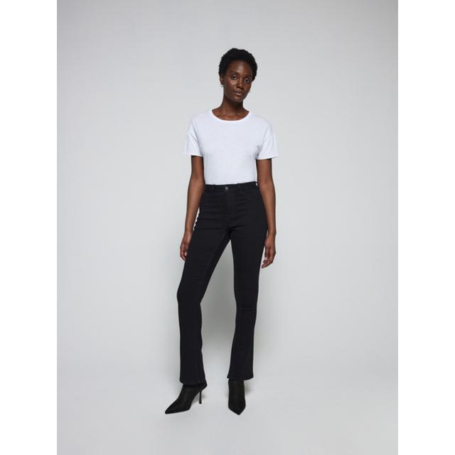 Women's Black Bootcut Jeans - 77% Cotton 22% Polyester 1% Elastane on Productcaster.