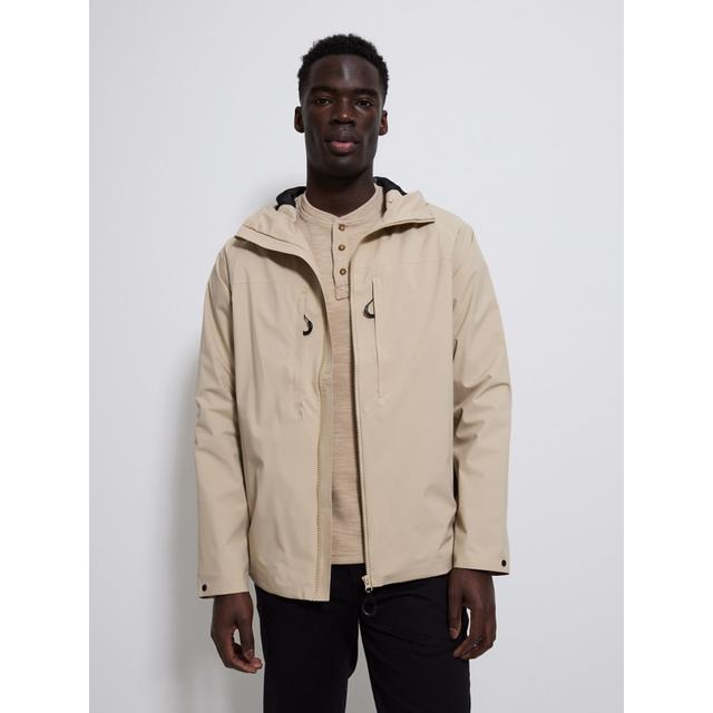 Men's Stone Lightweight Hooded Waterproof Jacket - Size Xxxxl - Tan on Productcaster.