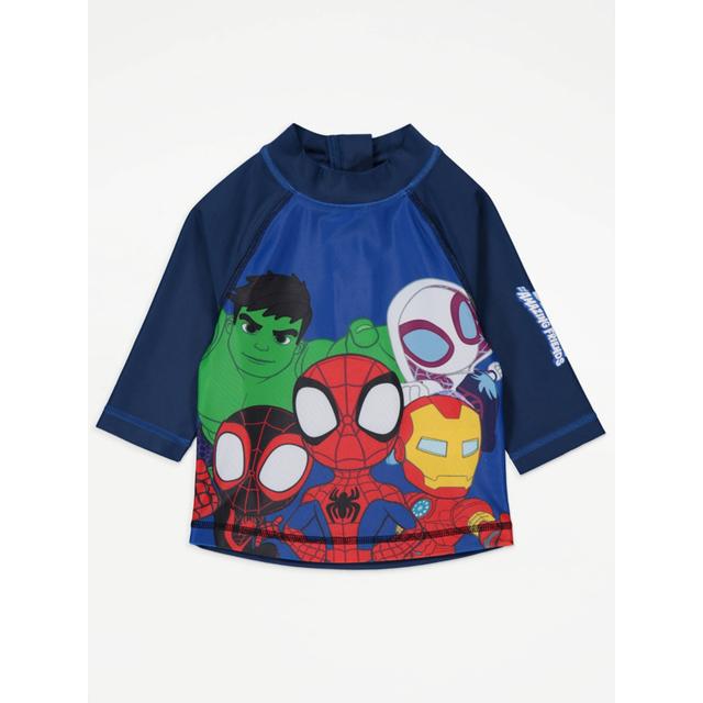 Kids' Marvel Spidey and Friends Navy Swim Rash Vest - Blue on Productcaster.