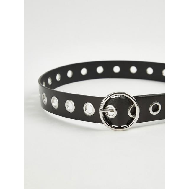 Women's Black Eyelet Belt - 100% Polyurethane on Productcaster.