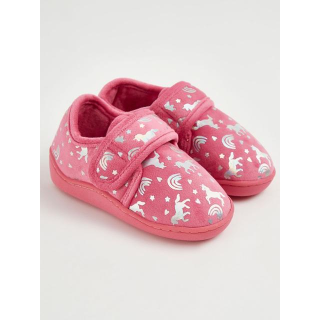 Kids' Pink Unicorn Cupsole Slippers on Productcaster.