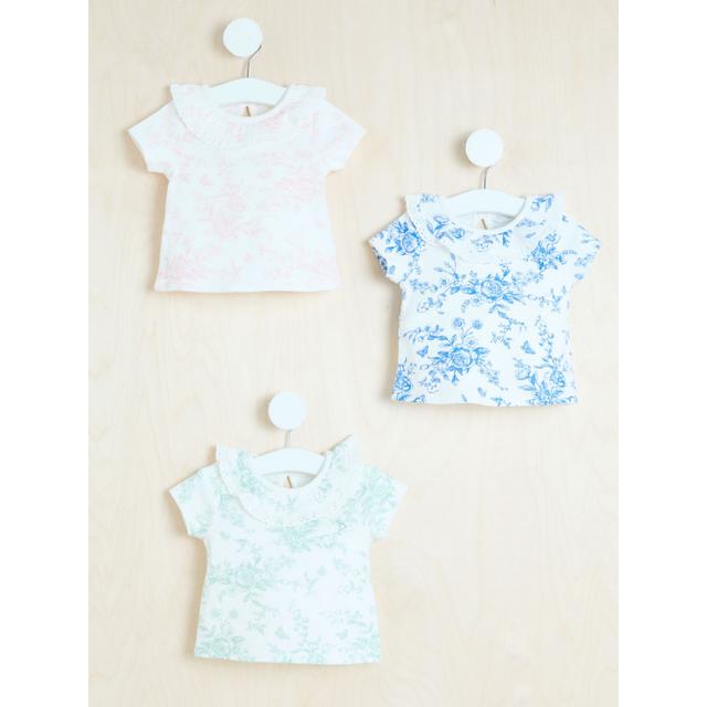 Baby Girls' Billie Faiers Floral Frill Neck Tops 3 Pack - Multi on Productcaster.