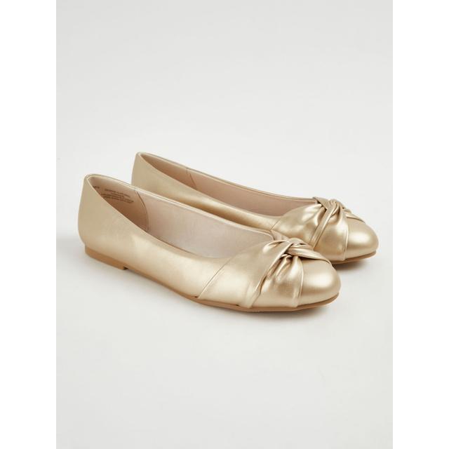 Women's Gold Twist Front Ballet Shoes - Other materials on Productcaster.