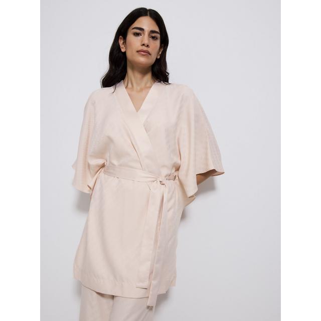 Women's White Studio Edit Cream Jacquard Kimono Size - 12 on Productcaster.