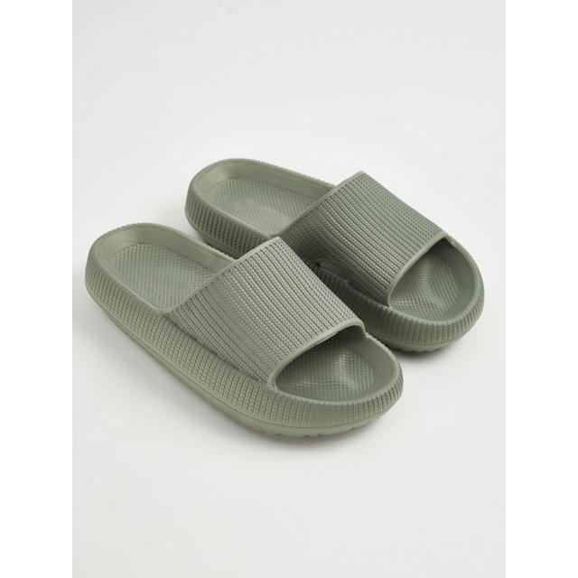 Kids' Khaki Chunky Sliders on Productcaster.