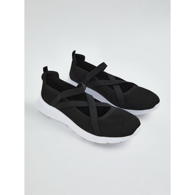 Women's Black Sporty Ballet Trainers - Other Materials on Productcaster.