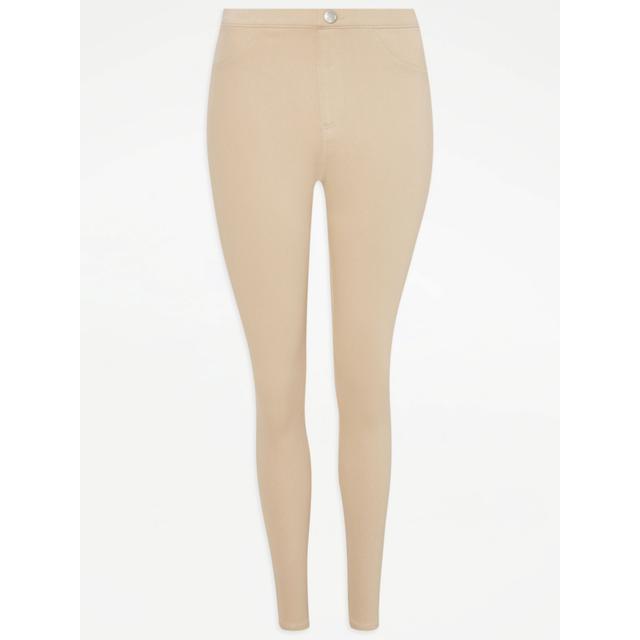 Women's Camel Stretch Twill Trousers - Nude - 55% Cotton 29% Polyester 16% Elastane on Productcaster.