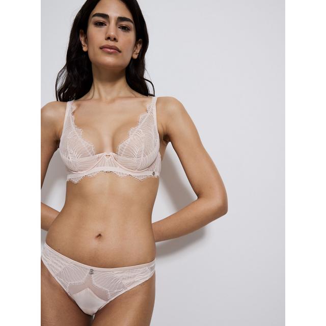 Sale Studio Edit Nude Lace Non-Padded Bra - 32B-32DD;68% Nylon 30% Polyester 2% Elastane 34E-42F;51% Nylon 43% Polyester 6% Elastane on Productcaster.