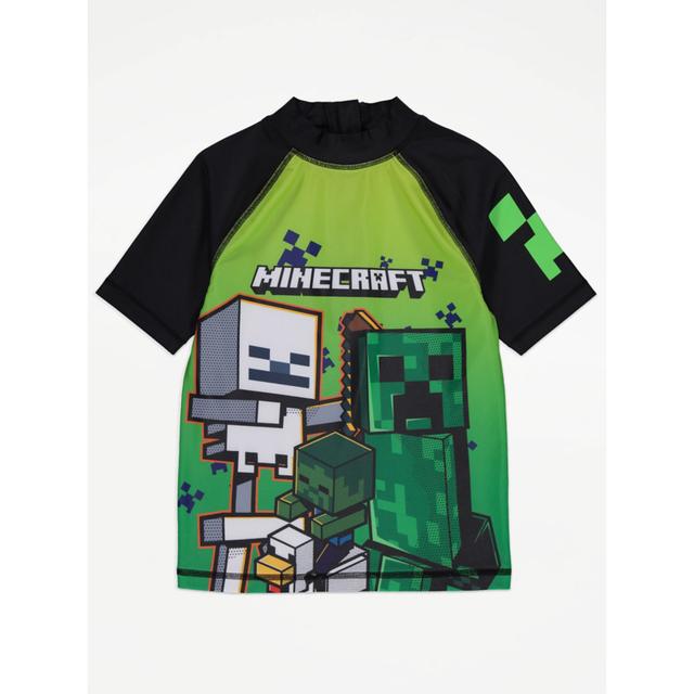 Kids' Minecraft Green Ombre Rash Vest on Productcaster.