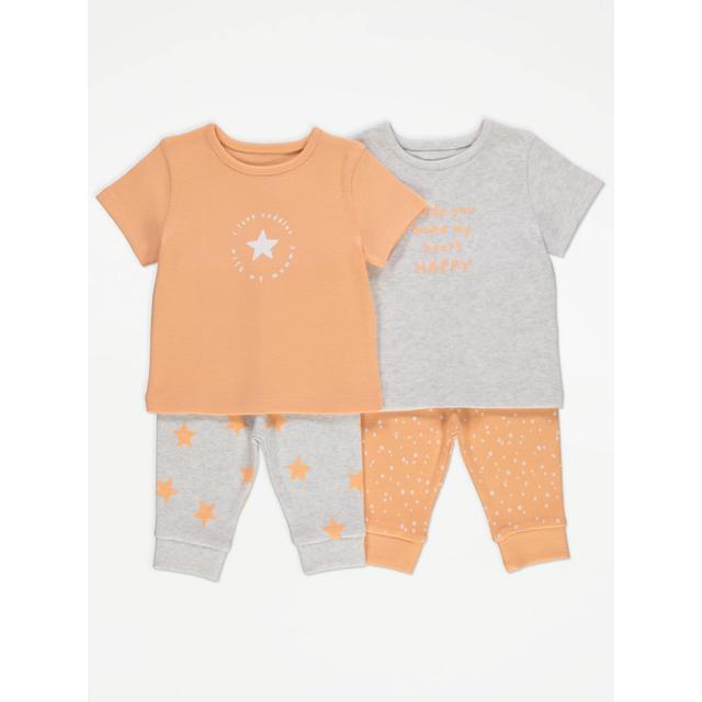 Baby Boys' Mummy and Daddy Slogan Short Sleeve Pyjamas 2 Pack - Multi on Productcaster.