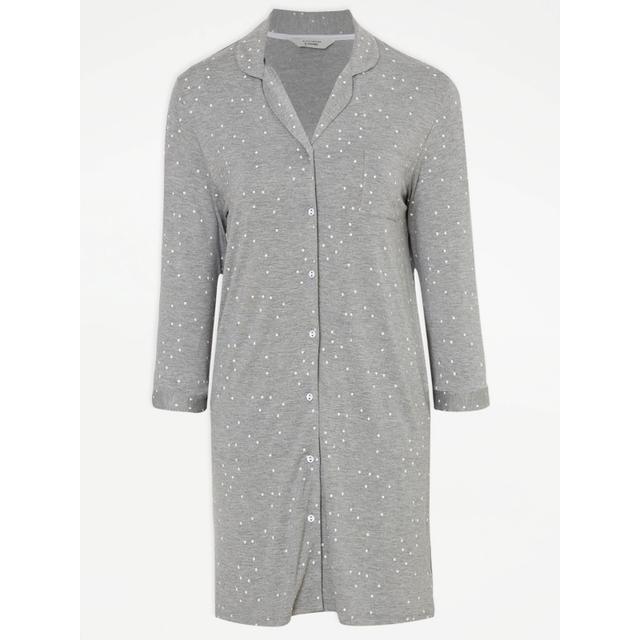 Women's Grey Grey Star Post Surgery Long Sleeve Shirt Nightdress Size - 20-22 on Productcaster.